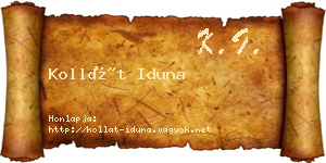 Kollát Iduna névjegykártya